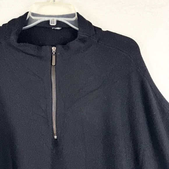 ALYA x Anthropologie Funnel Neck Knit Poncho Oversized Cozy Minimal Black Sz M/L - Picture 3 of 10